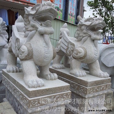 石雕貔貅 惠安石雕 石雕動(dòng)物 大門石頭門墩擺件 福建大鵬石材廠家