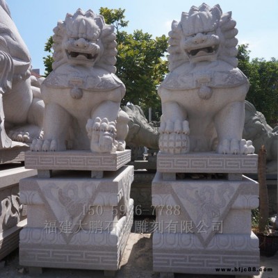 惠安石雕廠家 石雕獅子手工精細(xì)雕刻 寺廟園林古建石雕動(dòng)物雕塑