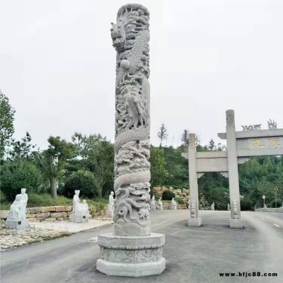 廣場石雕文化柱 景區石雕龍柱 天然石材 堅固耐風化 藝晟