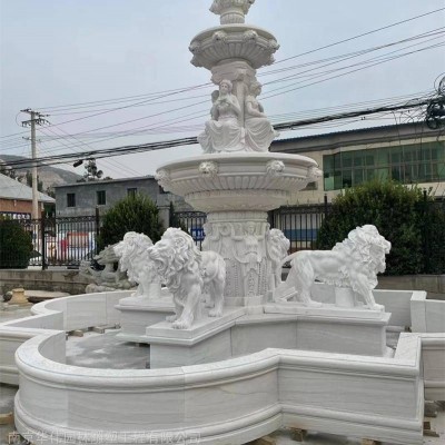 歐式建筑石雕噴泉西方風格水缽大理石雕刻廣場酒店門口石雕