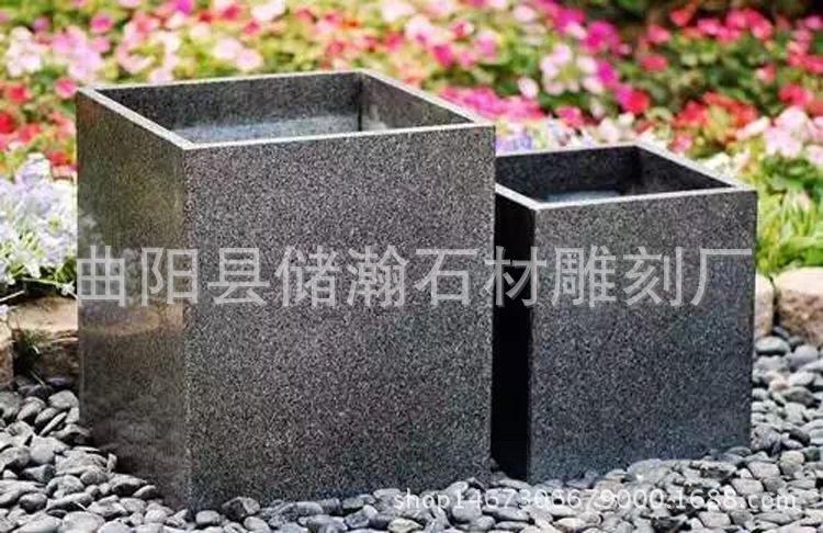 廠家定做花崗巖石雕花盆 歐式石雕花盆花缽 青石仿古花盆價(jià)格示例圖9