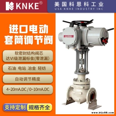 進口電動套筒調節閥 結構簡單拆卸方便 美國KNKE科恩科品牌