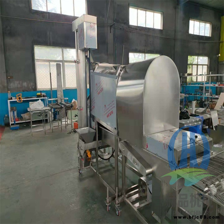 原味雞米花裹粉機(jī) 滾筒式龍骨脆掛面上粉機(jī) 雞塊快上粉油炸流水線