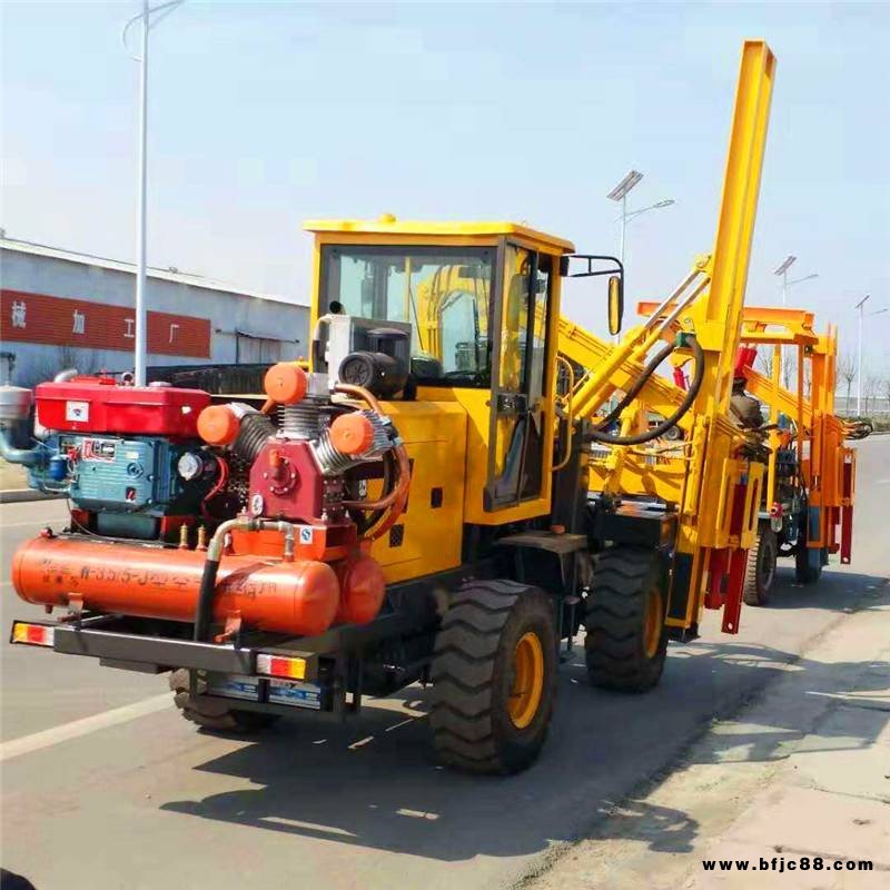 廠家定制 全液壓小四輪打樁機 路面圍欄打拔鉆一體機 建筑輪式旋挖鉆機