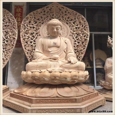 木雕佛像 三寶佛實(shí)木佛像圖片 實(shí)木貼金佛像