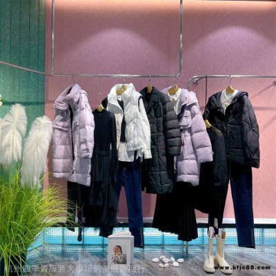 羽絨服大碼雙面呢22冬品牌折扣女裝十三行實體尾貨
