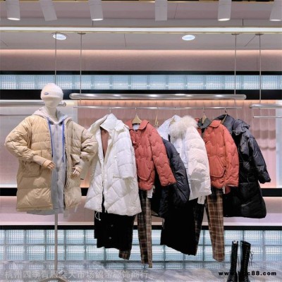 22冬羽絨服棉衣外套品牌折扣女裝實體直播貨源