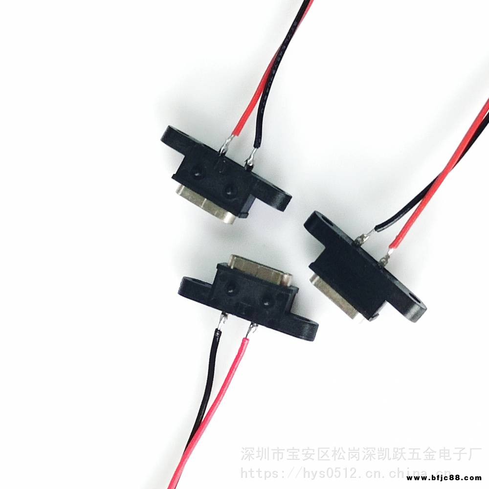 TYPE-C 2P防水母座焊線式 雙耳帶孔L=7.2立式插板防水IPX8級(jí) type-c 帶線防水