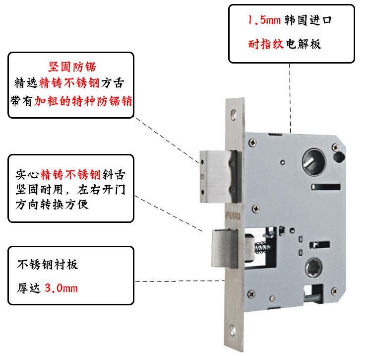 富宇五金歐標(biāo)別墅大門(mén)鎖 鋅合金大拉手鎖具 防火防盜機(jī)械門(mén)鎖批發(fā)示例圖7