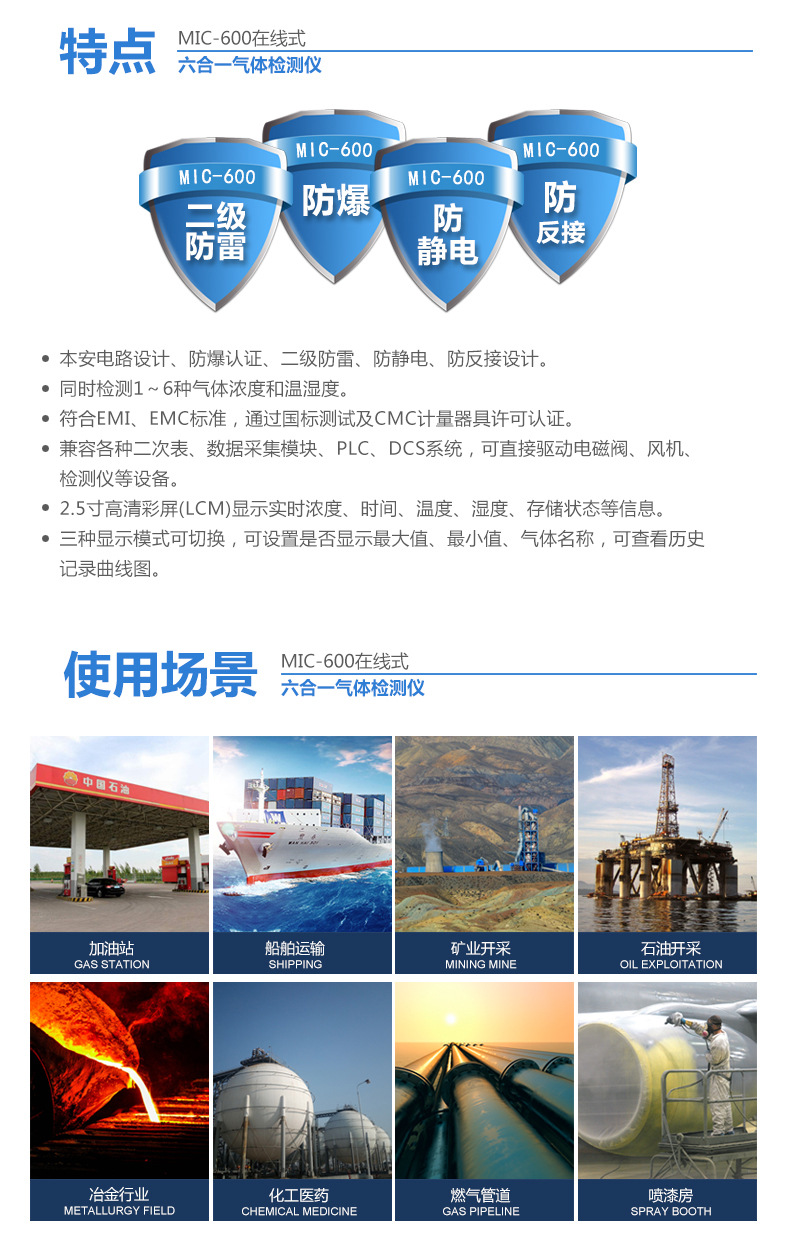 在線式硅烷檢測儀MIC-600-SiH4固定硅烷濃度測試儀報警儀記錄儀示例圖3