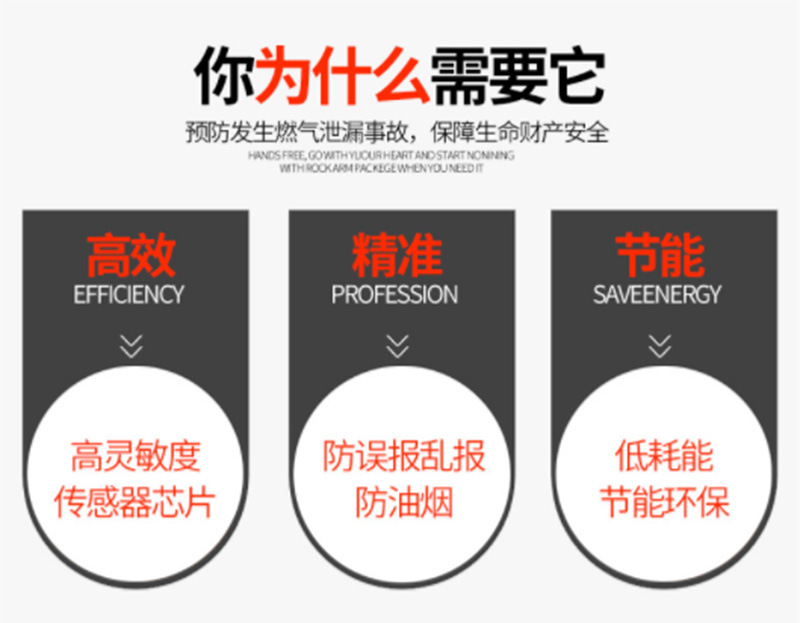 家用燃氣泄漏報警器聯(lián)動電磁閥自動斷氣消防3C認證煤氣燃氣報警器示例圖3