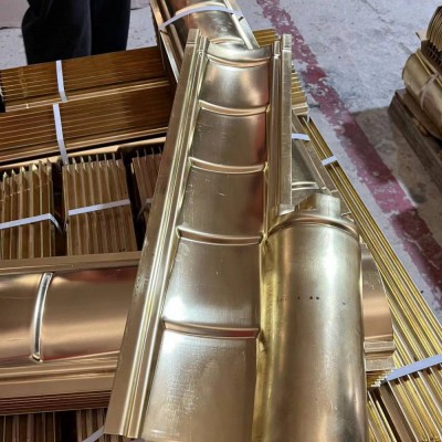 南古仿古銅瓦片古建筑寺廟景區涼亭頂瓦鋁合金瓦金屬筒瓦板瓦定制