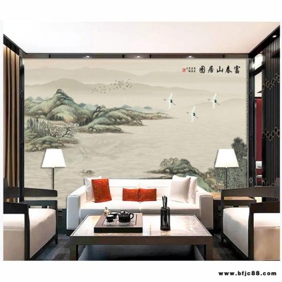 諾曼 客廳沙發(fā)背景墻裝修效果圖 外墻瓷磚壁畫 新中式石材背景墻 瓷磚畫背景墻價(jià)格 瓷磚山水壁畫價(jià)格 簡約壁畫 富山春居圖