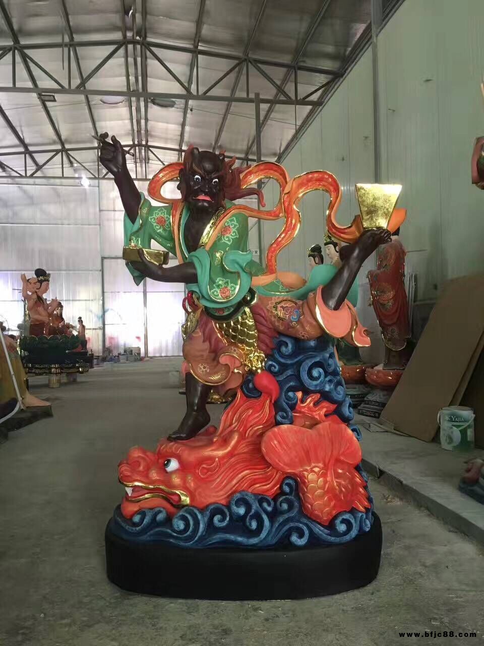 神像 溫州慈宏法器供應玻璃鋼貼金道家神像 玻璃鋼十二神將神像 玻璃鋼庵堂神像