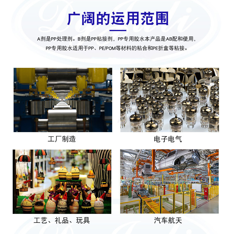 PP粘塑料橡膠硅膠快干膠水 透明環保低氣味低白化PP粘接快干膠水示例圖20