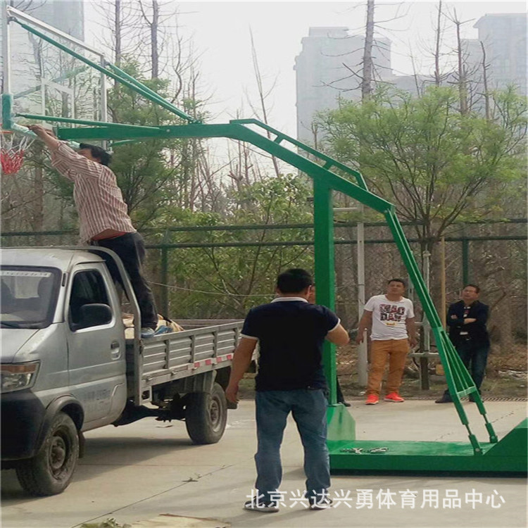 興達(dá)籃球架 戶外標(biāo)準(zhǔn)成人籃球架 圓管地埋式籃球柱 移動(dòng)地埋球柱示例圖20