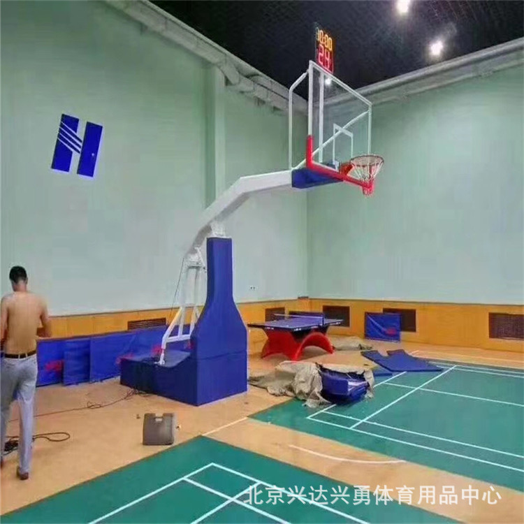 興達(dá)籃球架 戶外標(biāo)準(zhǔn)成人籃球架 圓管地埋式籃球柱 移動(dòng)地埋球柱示例圖9