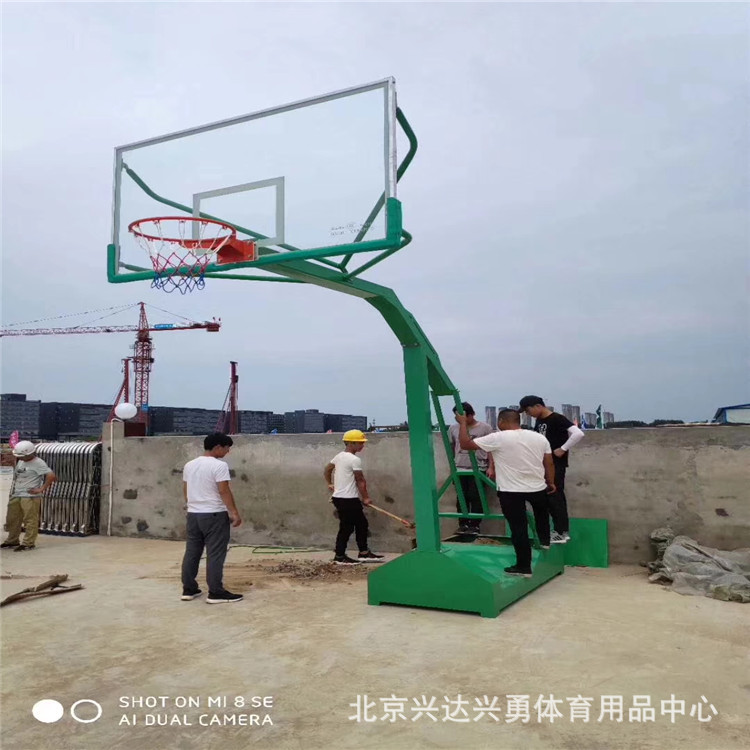 興達(dá)籃球架 戶外標(biāo)準(zhǔn)成人籃球架 圓管地埋式籃球柱 移動(dòng)地埋球柱示例圖15